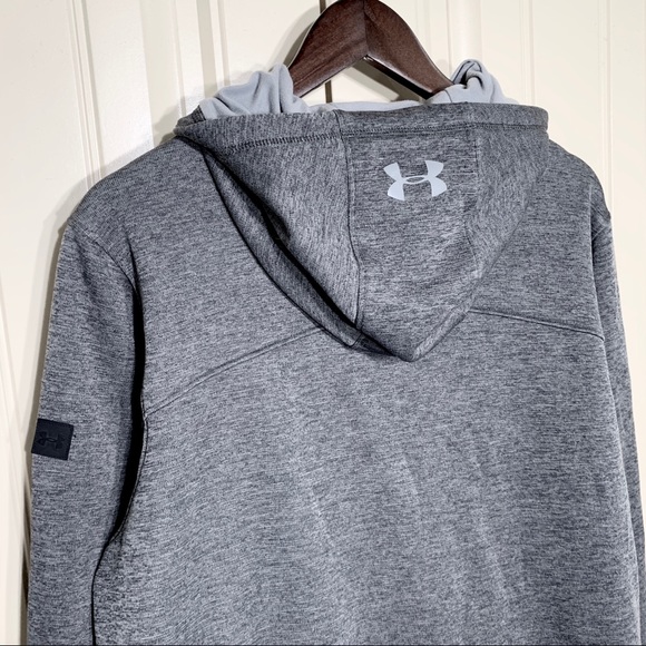 SOLD-Under Armour Mens Zip Up Gray Hoodie Jacket - Picture 4 of 10